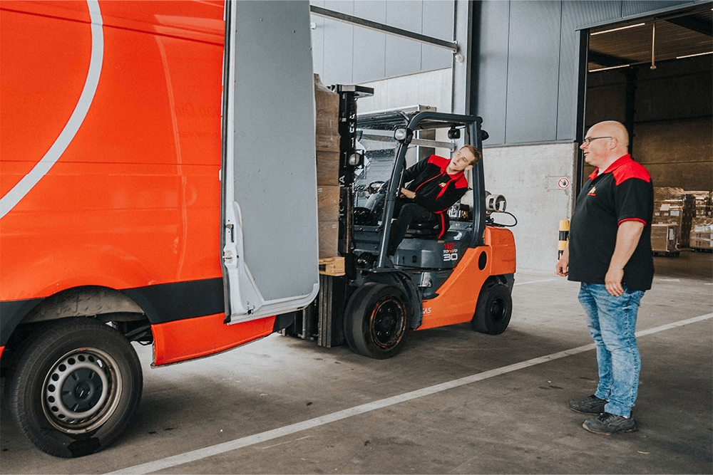 Sammelguttransport mit Gabelstapler